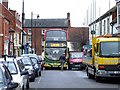 TF4066 : Bus on High Street, Spilsby by Dave Hitchborne