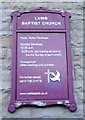 Lumb Baptist Church, Sign