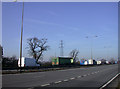 Lights, trees and pylons by the A14