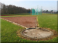 Shot putt circle at Tweedbank Sports Complex