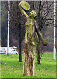 J3269 : Oak figures, Malone Road roundabout [1] by Rossographer