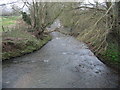 Looking E along the River Chew from Culverhay bridge