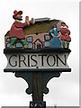 TL9499 : Griston - village sign by Evelyn Simak