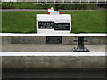 Flood marker at Pinkhill Lock on the Thames