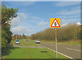 Approaching a minor crossroads on the A4244