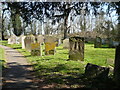 Path through the churchyard leading to the Stour Valley Walk