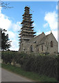 SO7931 : Repairs to the spire of Eldersfield Church by Pauline E