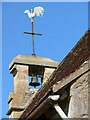 SX9077 : Luton (Devon) Church weather vane and bell by paul dickson