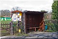 Bus shelter and village noticeboard, Lower Common Road, West Wellow