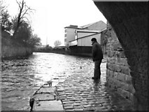 SD8332 : The Weavers' Triangle. The Leeds and Liverpool Canal on a BAD day! by Allan Friswell