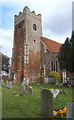 All Saints Church tower and churchyard, Fordham