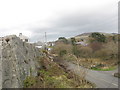 Craig Bryn Parc Crag and the village of Brynrefail