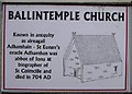 Plaque, Ballintemple Church