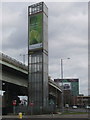 Poster tower beside the M4