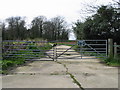 Gated private entrance to the Quex estate