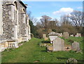 Footpath through churchyard, south side of Wetherden church