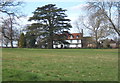 View across field to Tostock Old Hall