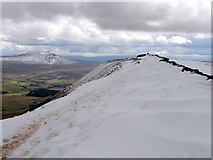 SD7381 : The summit ridge on Whernside in the snow by John S Turner