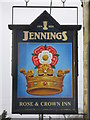 NY9757 : Sign for the Rose & Crown Inn by Mike Quinn
