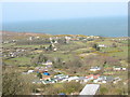 View over the caravan park in the direction of Llaneilian village