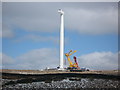 SD8316 : Turbine Tower No 3 under construction on Scout Moor by Paul Anderson