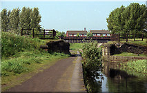 SD7807 : Abutments of old railway bridge, Manchester Bolton and Bury Canal by Dr Neil Clifton