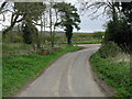 Looking S along Bogshole Lane to junction with road to Burgess Farm