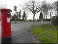 Post box at junction of Edgewood and Likey Roads.Entrance to Cofton Park in background.