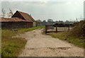 Public footpath by Brickbarns Farm