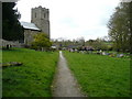 Footpath through Badingham churchyard