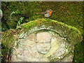 Robin on a symbolic headstone