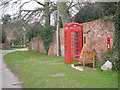 Bench, Letter-box, Phone & Thermometer.