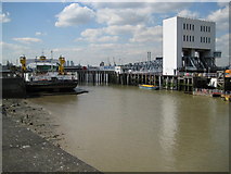 TQ4379 : Woolwich Ferry: Southern Terminal by Nigel Cox