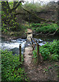 SK4639 : Pedestrian crossing over the Nut Brook by Kate Jewell
