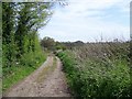 Restricted byway near the Hare and Hounds