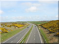 View east along the A55