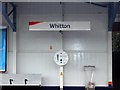 TQ1473 : Whitton station sign from opposite platform by bob chewter
