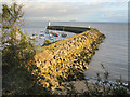 ST1266 : Barry Docks Entrance outer harbour wall by Graham Davies