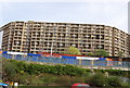 Tram in front of Parkhill Flats