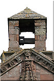 NT5434 : The belfry at Melrose Abbey by Walter Baxter