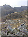 NY2305 : Gait Crags, looking to Scafell Pike and Ill Crag by Andrew Hill