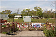 SO8731 : Caravan site at Lower Lode- still closed 9 months after the floods. by Roger Davies