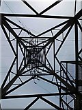 SE4006 : Under the pylon in Storrs Mill Wood by Steve  Fareham