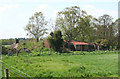 Derelict buildings by farm track