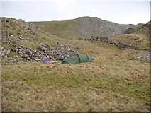 SH6447 : Wild camp near Llyn  y Biswail by John Horner