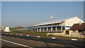 Grandstand and hospitality building