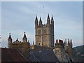 Bath Abbey over the roof tops