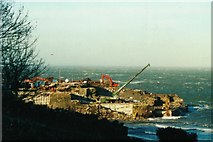 SS5247 : The pier at Ilfracombe harbour during rebuilding work in 2004. by Roger A Smith