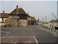 The Barbican and former toll bridge from the quay