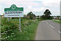 Blackfordby Lane enters Blackfordby, Leicestershire